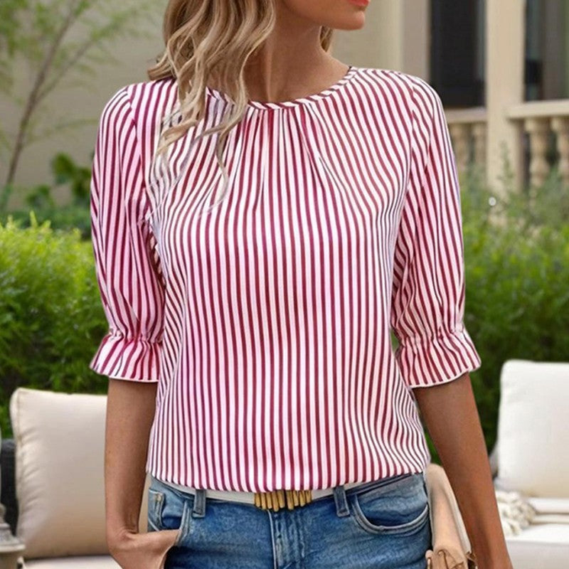 Anessa Back-Button Summer Blouse