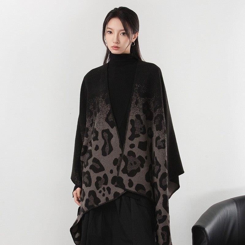 Aurea Dark Cashmere-Feel Cloak