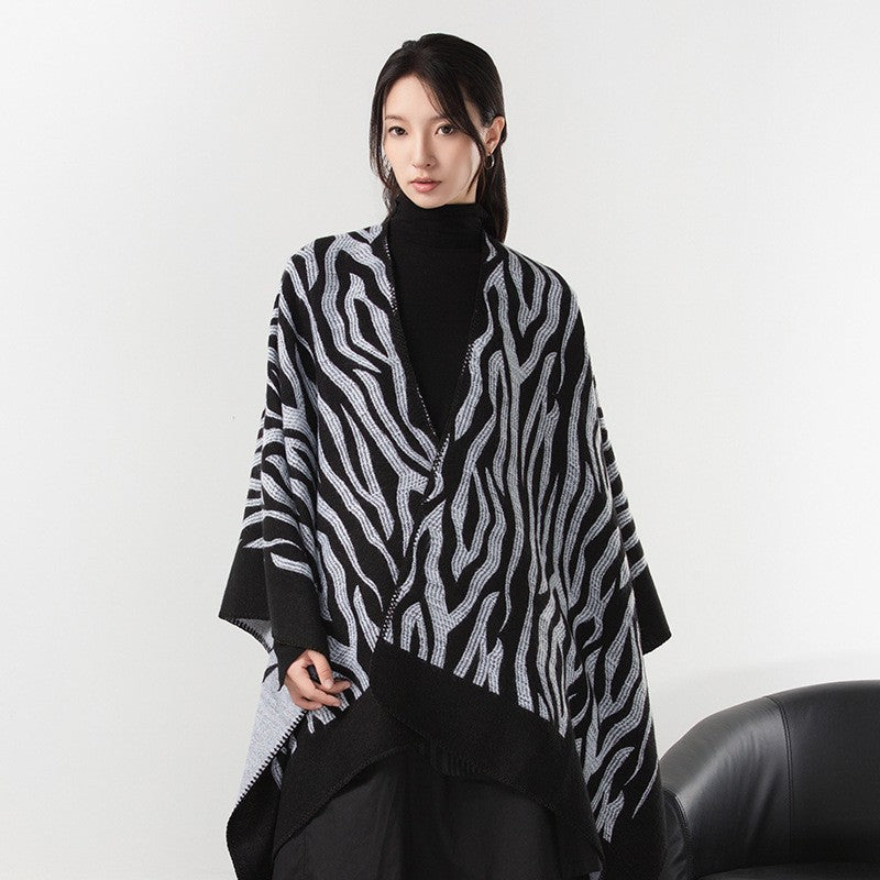 Aurea Dark Cashmere-Feel Cloak