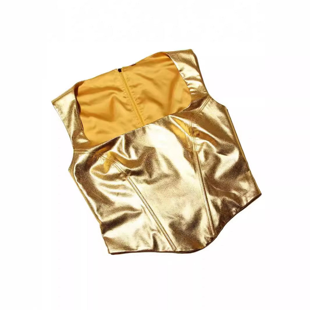 Aurelia Gold Spaghetti-Strap Top