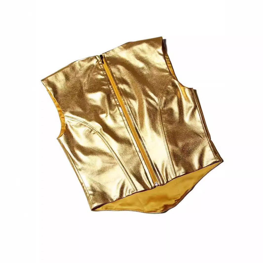 Aurelia Gold Spaghetti-Strap Top