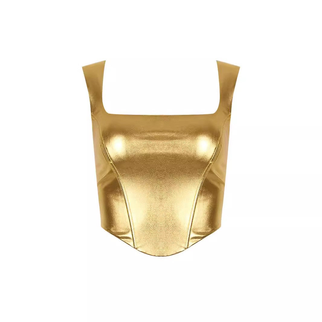 Aurelia Gold Spaghetti-Strap Top