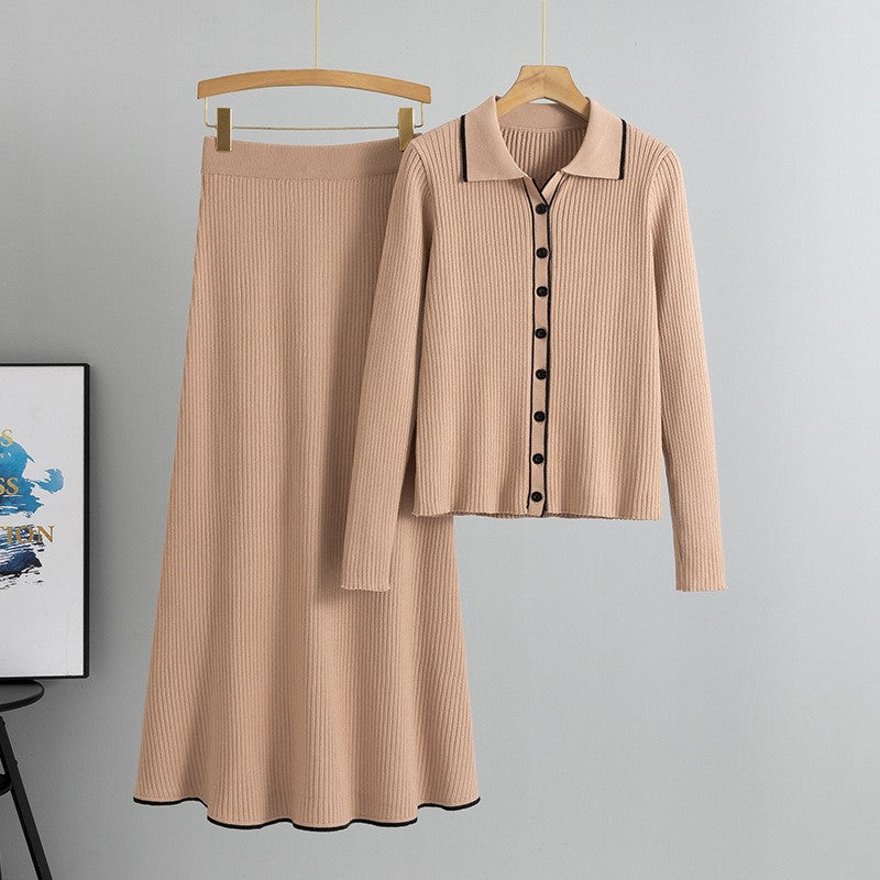 Dorelle Ribbed Wool Skirt Set