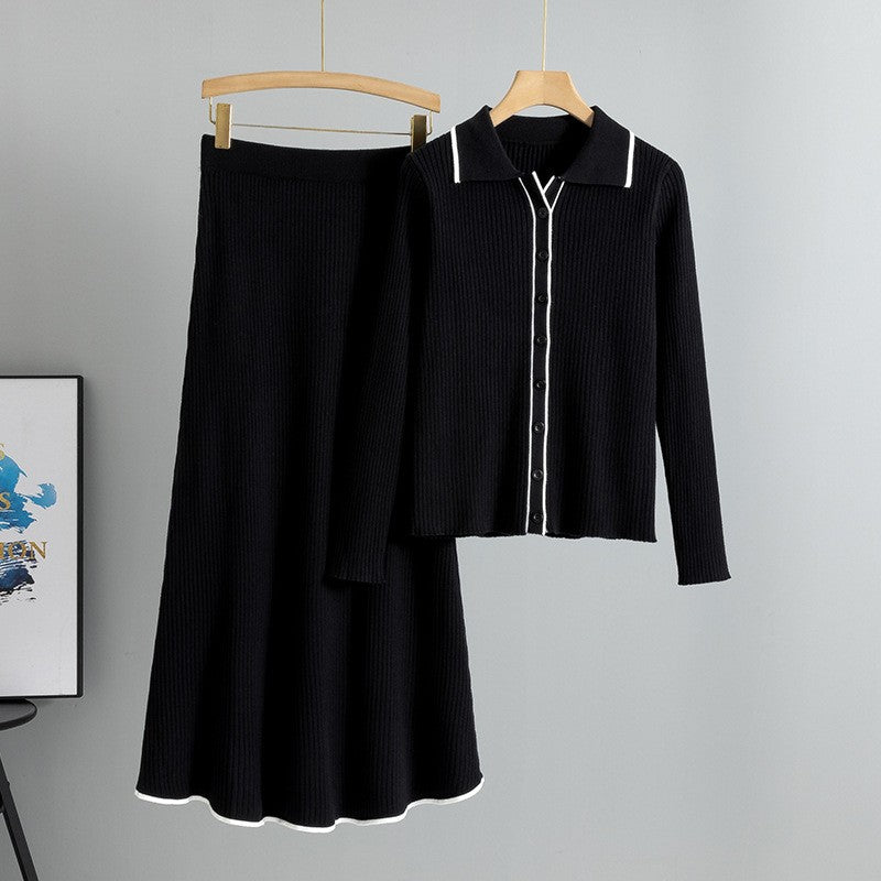 Dorelle Ribbed Wool Skirt Set