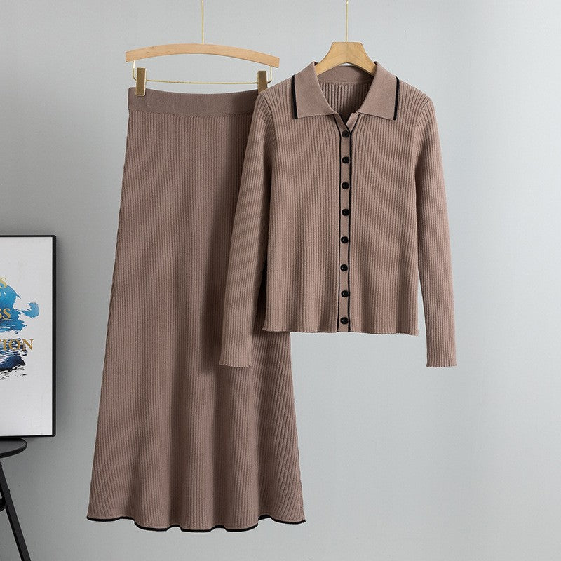 Dorelle Ribbed Wool Skirt Set