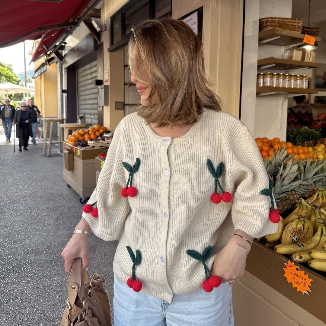 Fiorella 3D Floral Knit Cardigan