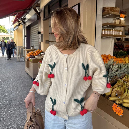 Fiorella 3D Floral Knit Cardigan