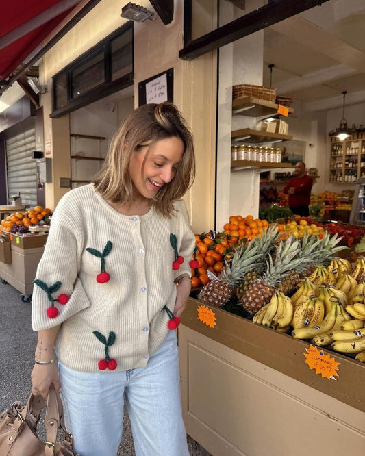 Fiorella 3D Floral Knit Cardigan