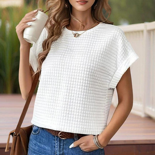 Mireille Textured Cuff Summer Tee