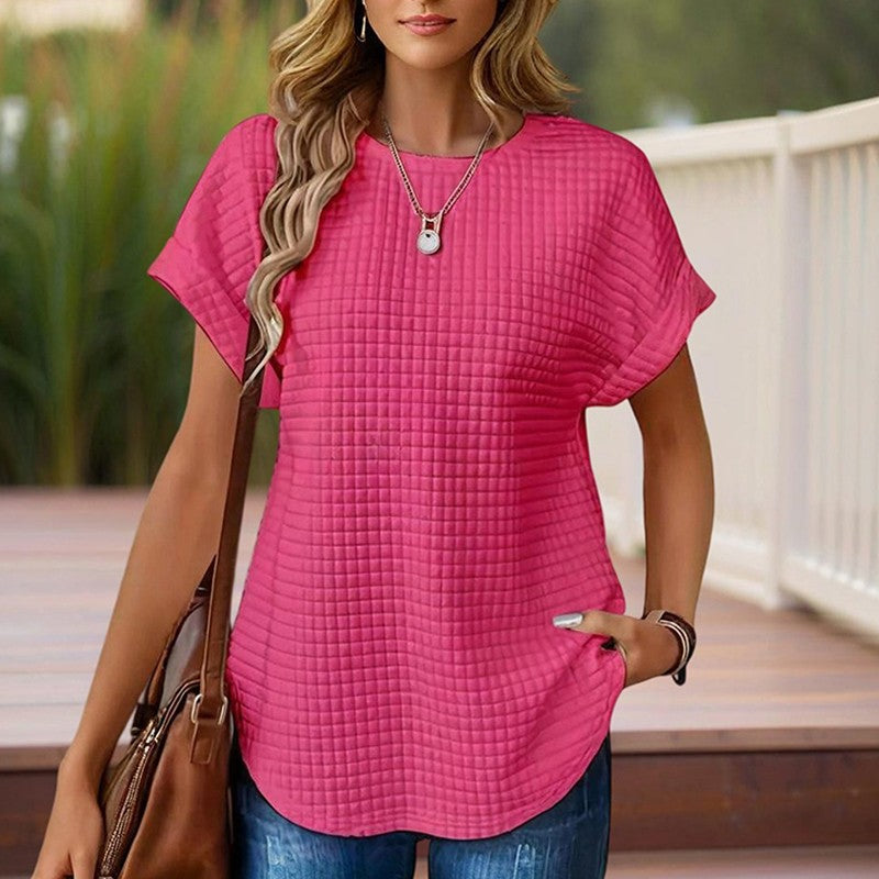 Mireille Textured Cuff Summer Tee