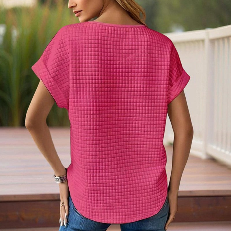 Mireille Textured Cuff Summer Tee