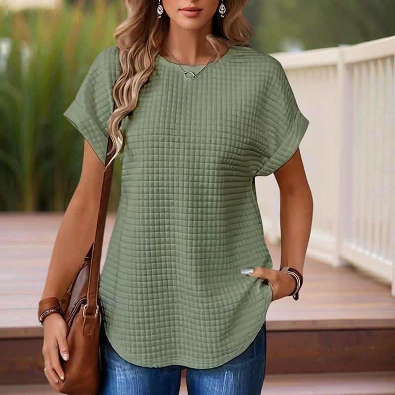 Mireille Textured Cuff Summer Tee