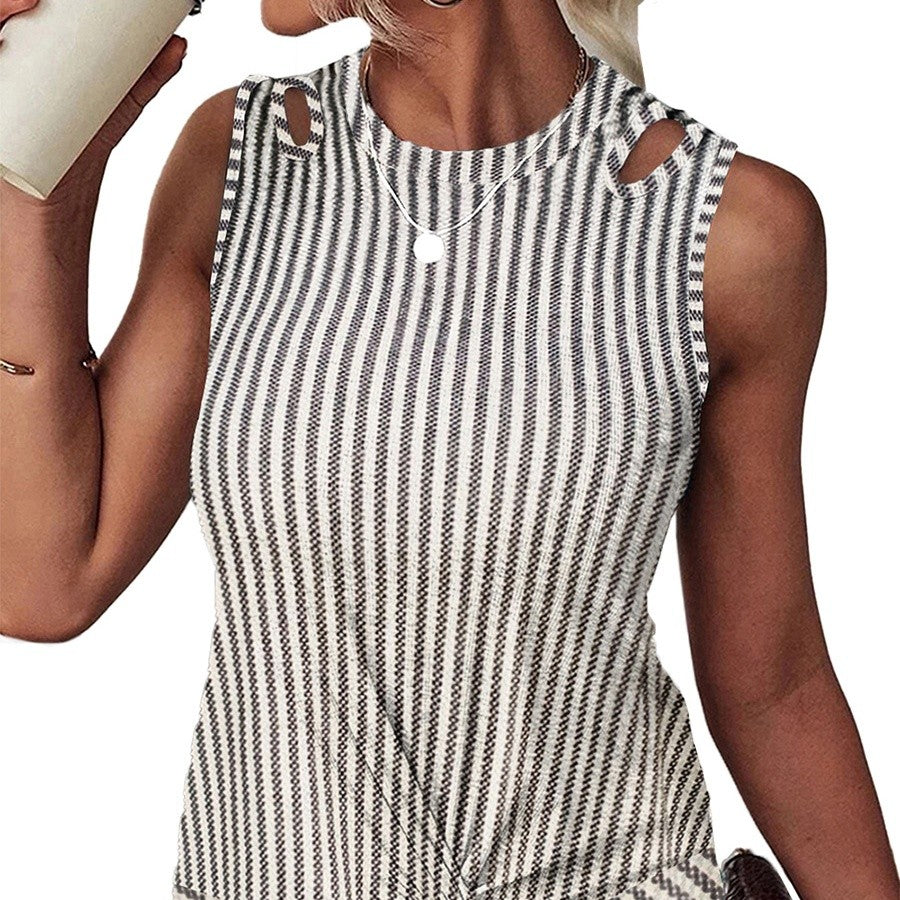 Noelle Striped Cutout Vest