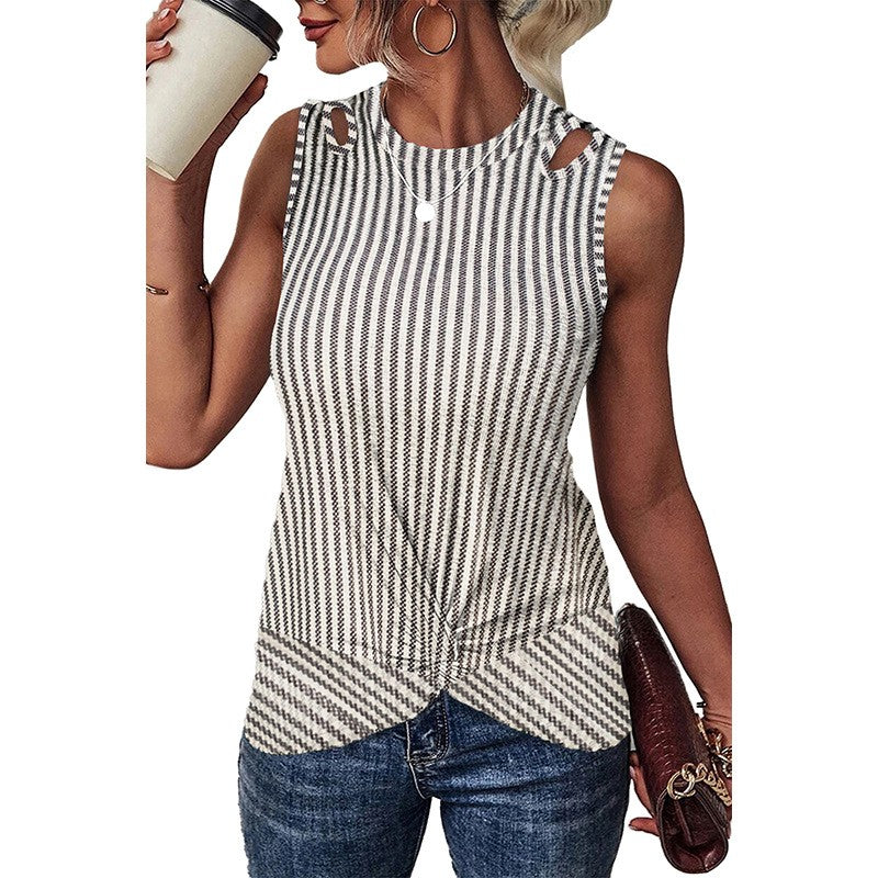 Noelle Striped Cutout Vest
