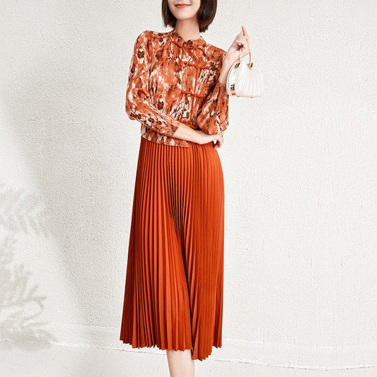 Olyra Faux-Layer Floral Midi Dress