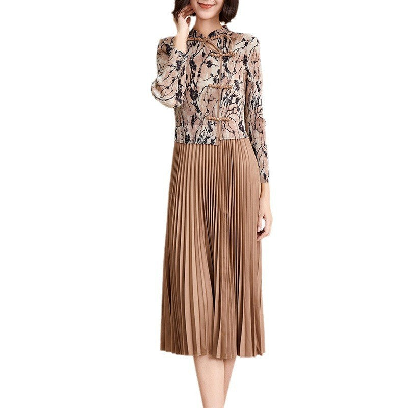 Olyra Faux-Layer Floral Midi Dress