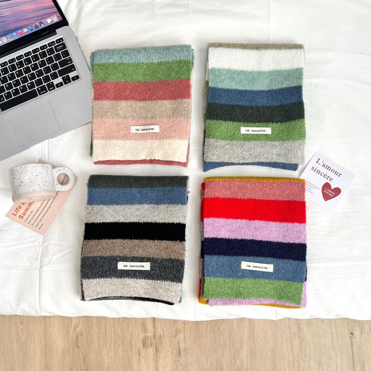 Sylvie Striped Wool Scarf