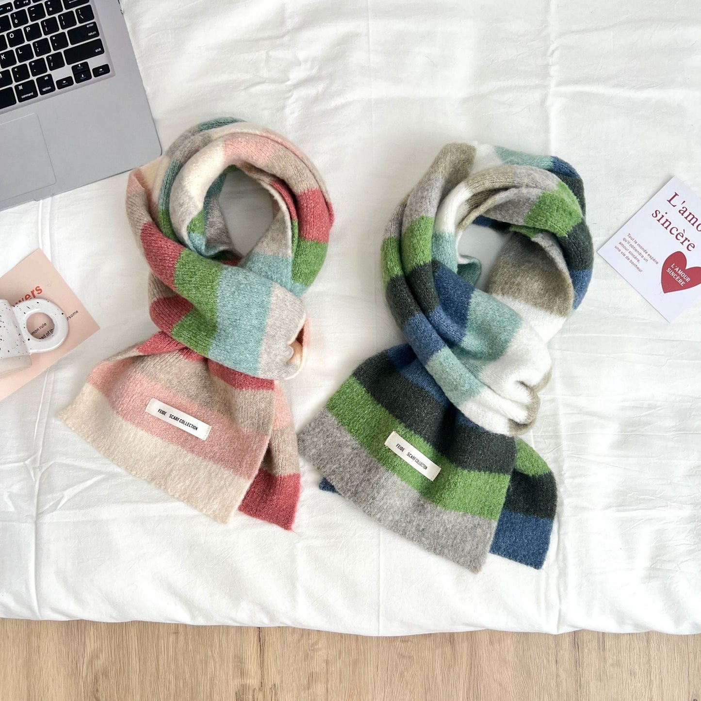 Sylvie Striped Wool Scarf