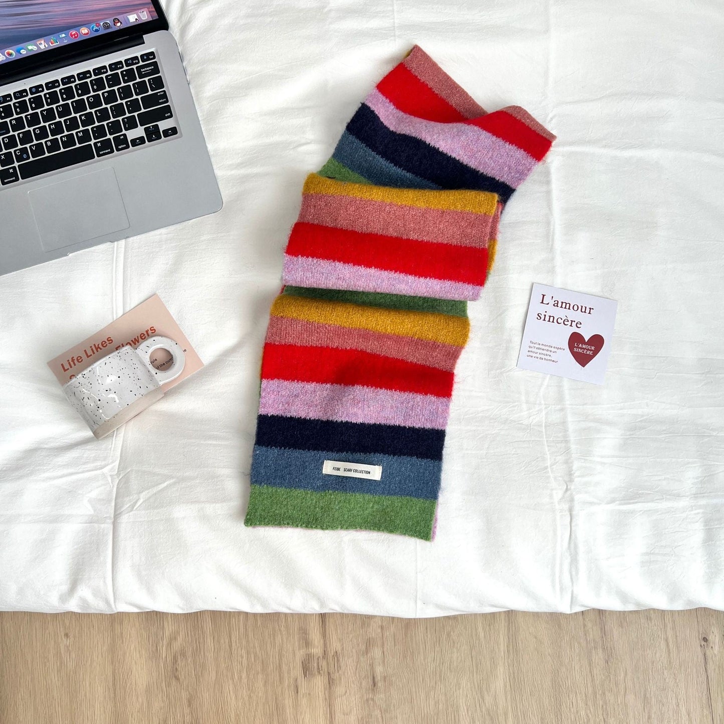 Sylvie Striped Wool Scarf